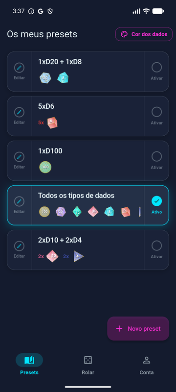 Lista de presets
